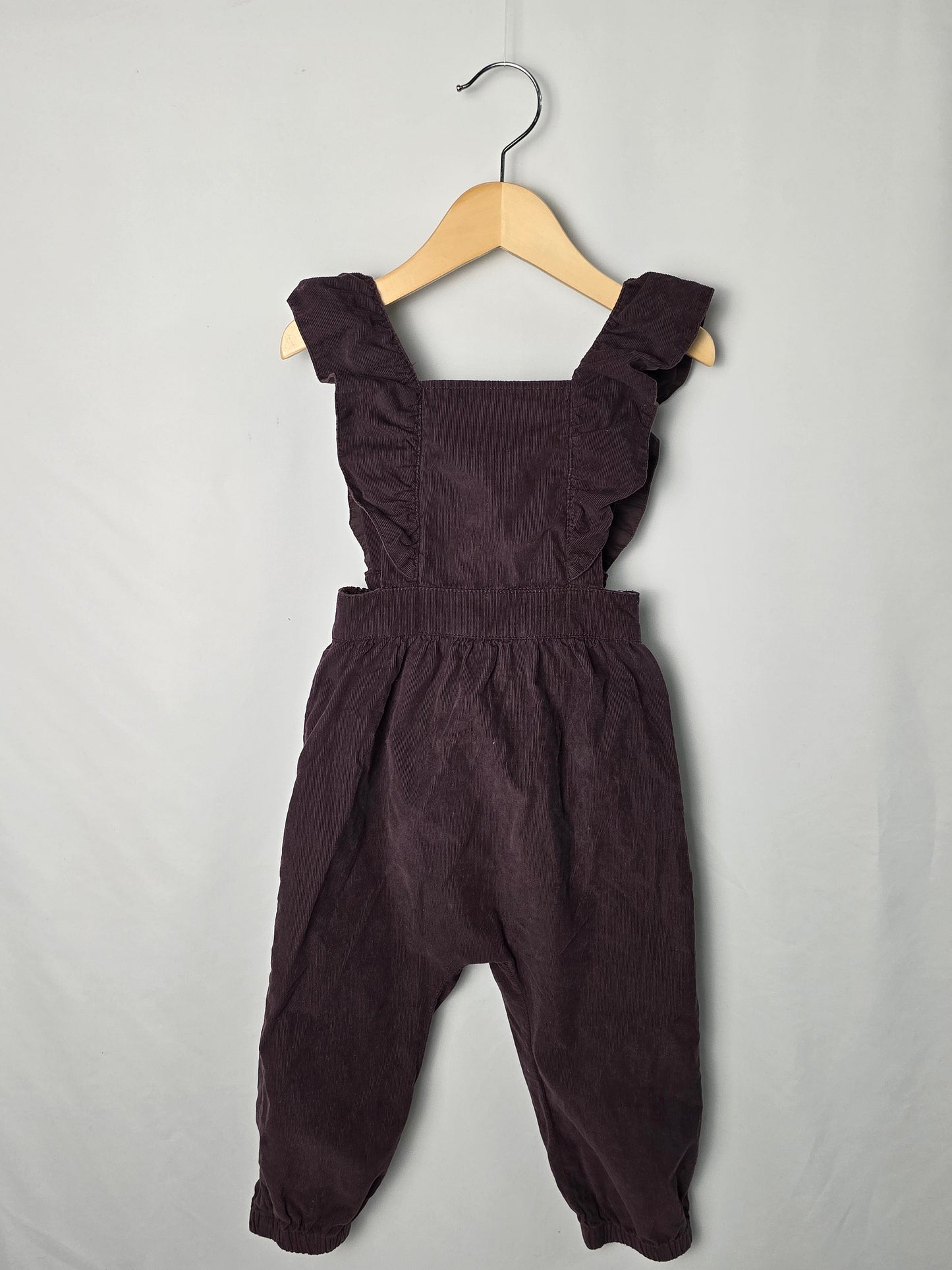 Jamie Kay Plum Organic Cotton Ribbed Overalls • 3 years