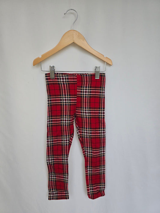 H&M Shimmer Plaid Leggings • 2-3 years