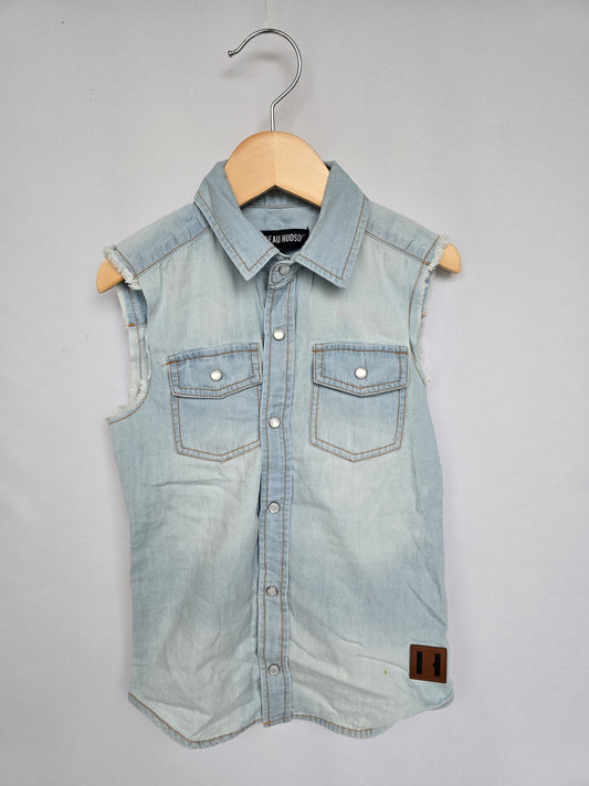 Beau Hudson Sleeveless Denim Snap Top • 3 years