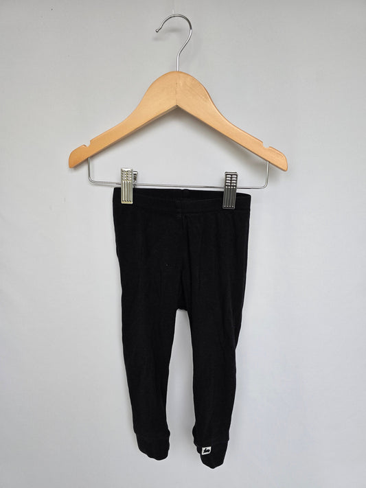 Little & Lively Black Bamboo Leggings • 9-12 months