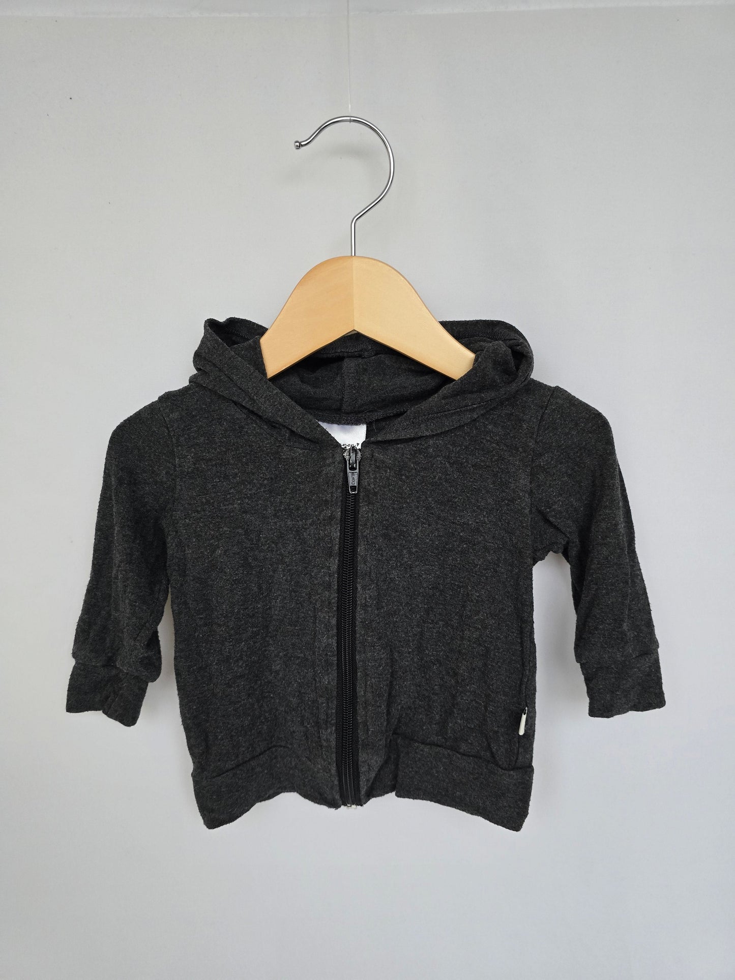 Jax & Lennon Charcoal Bamboo Zip Hoodie • 0-6 months