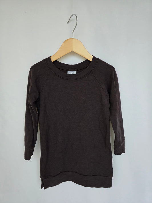 Jax & Lennon Dark Brown Terry Tunic Sweatshirt • 2-3 years