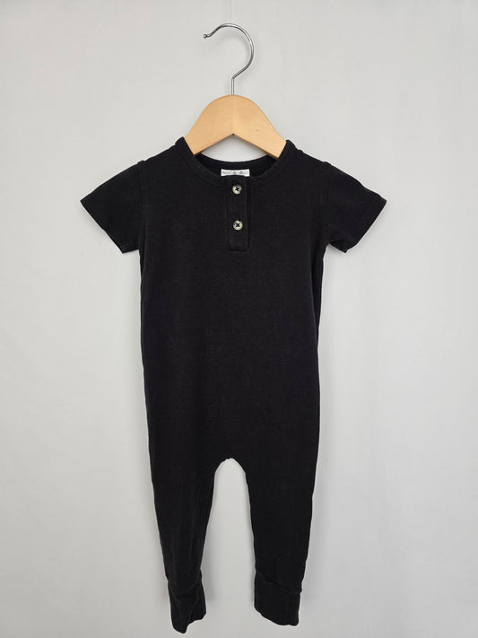 Jax & Lennon Black Tee Romper • 6-12 months