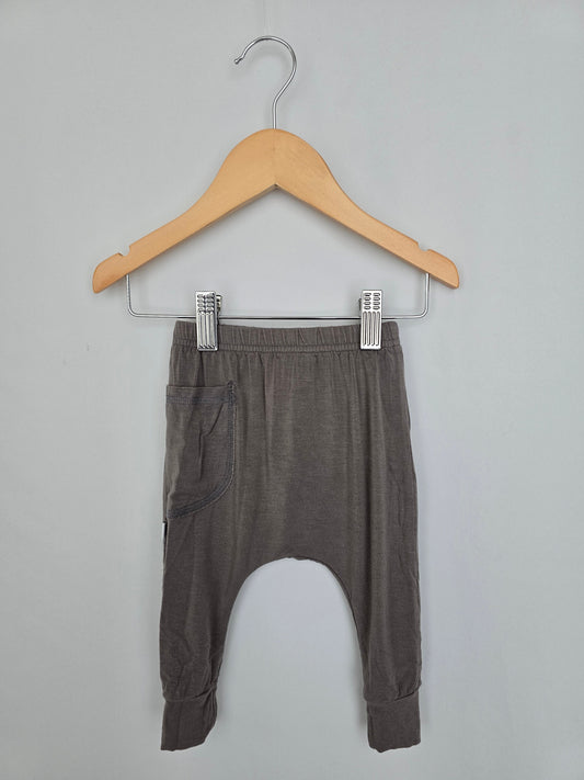 Jax & Lennon Grey Bamboo Harems • 0-6 months