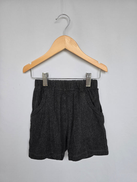 Small Shop Handmade Grey Bamboo Shorts • 3-4 years