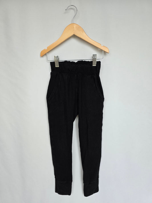 Small Shop Handmade Black Bamboo Joggers • 3-4 years