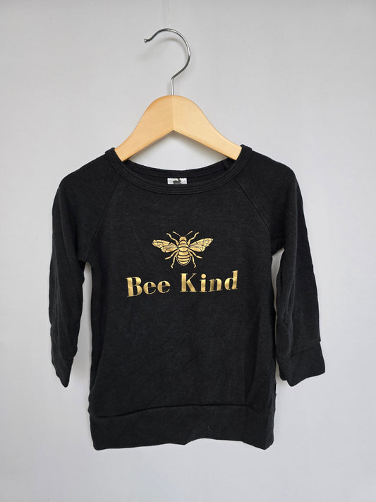 Little & Lively Bee Kind Pullover *flaw* • 1-2 years