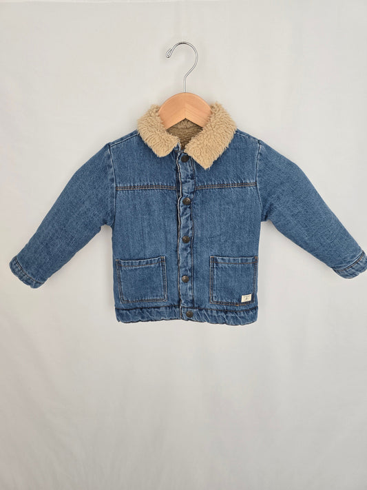 Zara Reversible Denim/Teddy Jacket • 2-3 years