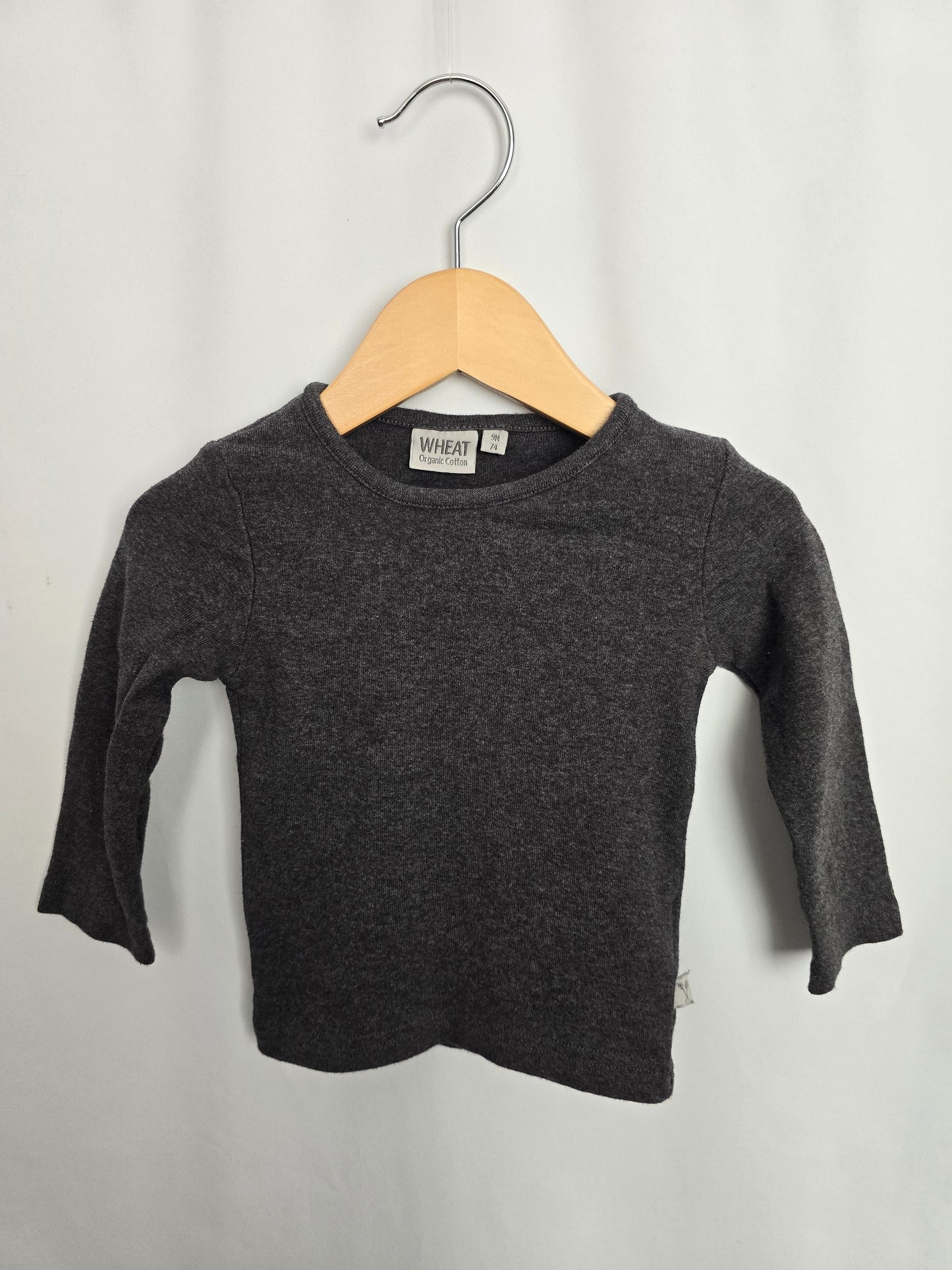 Wheat Charcoal Long Sleeve Shirt • 9 months