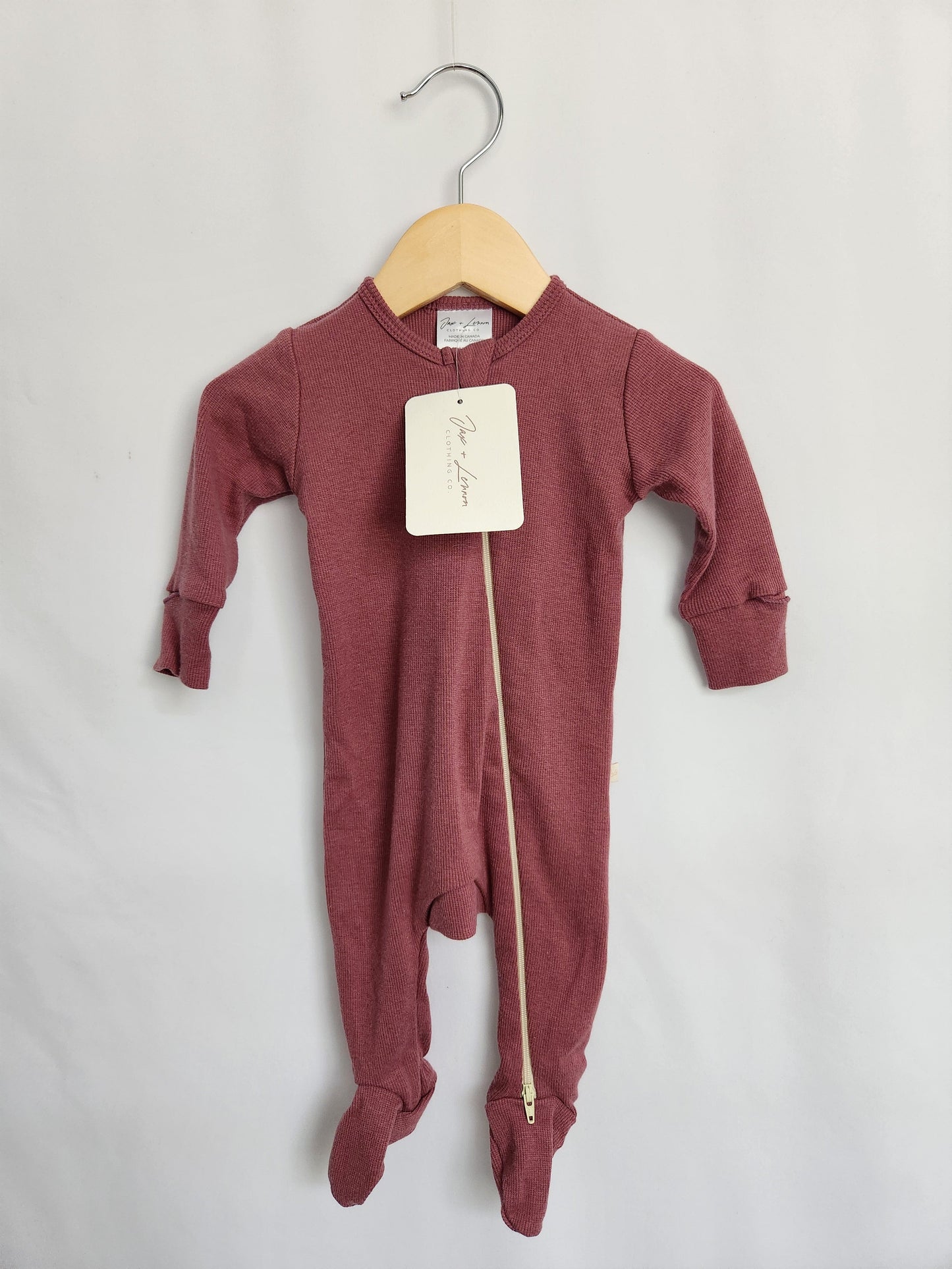 NEW Jax & Lennon Berry Ribbed Zipper Sleeper • Newborn