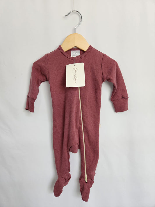 NEW Jax & Lennon Berry Ribbed Zipper Sleeper • Newborn