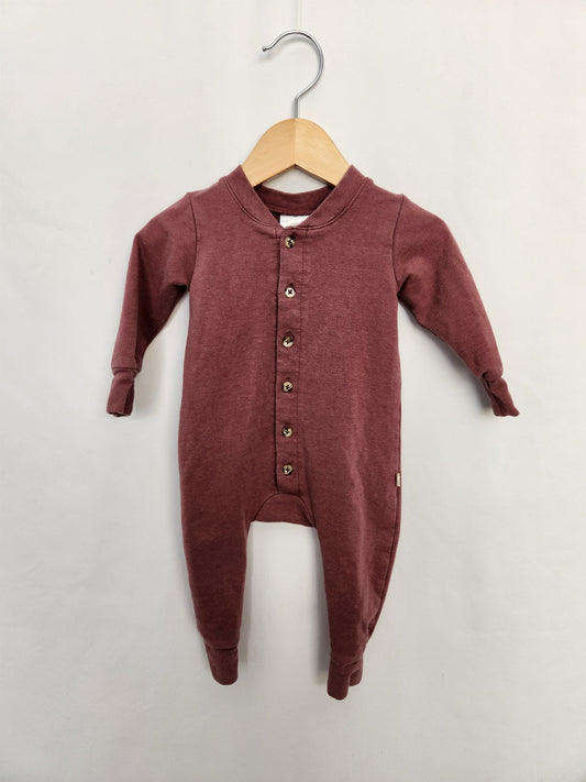 Jax & Lennon Purple Button Down Romper • 0-6 months