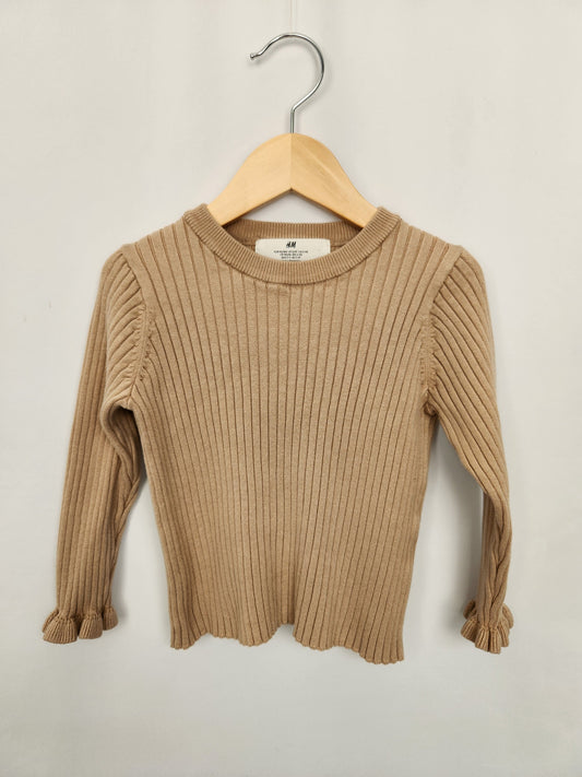 H&M Tan Dainty Sweater • 2-4 years