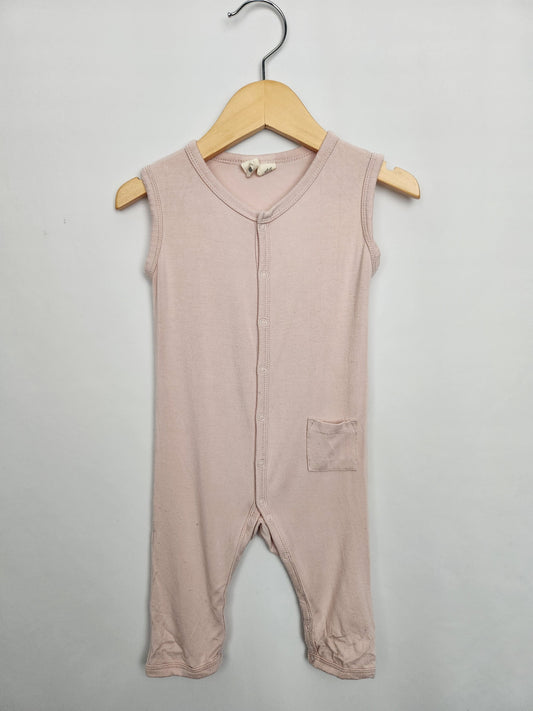 Kyte Blush Sleeveless Snap Romper • 12-18 months