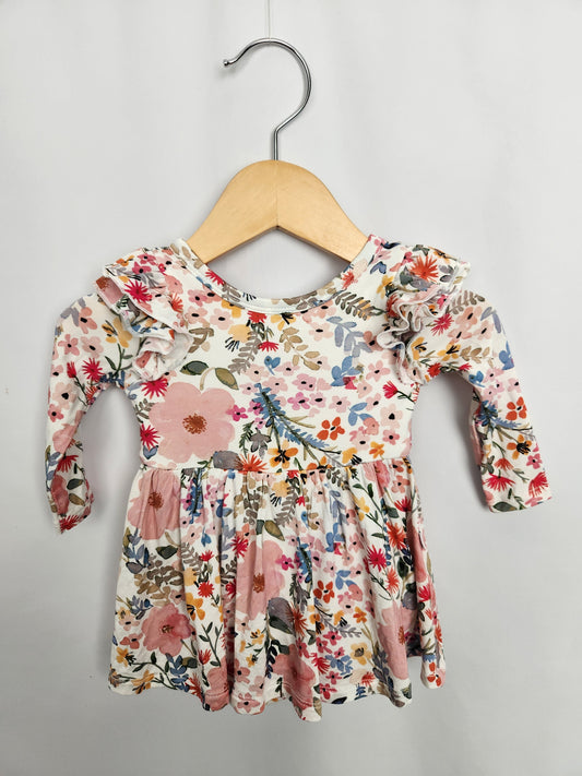 Little Sleepies Floral Dress with Onesie Closure • 0-3 months