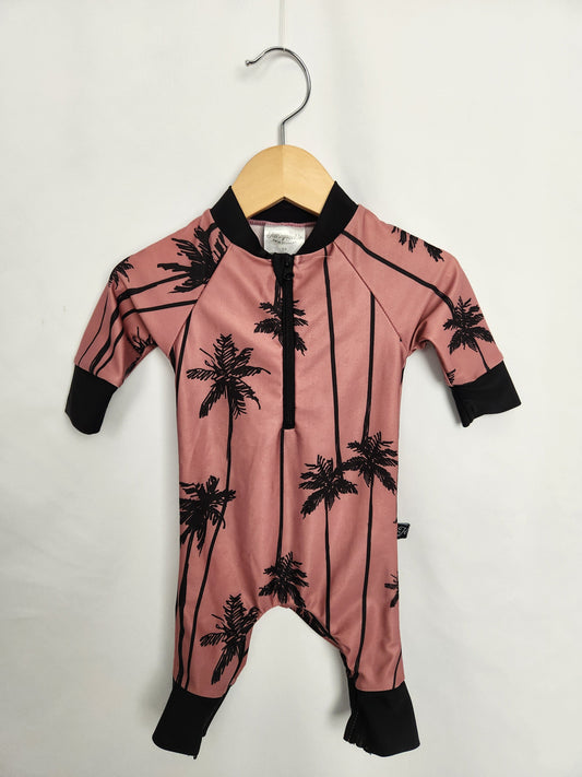 Honeysuckle Palm Trees Sunsuit • 0-6 months