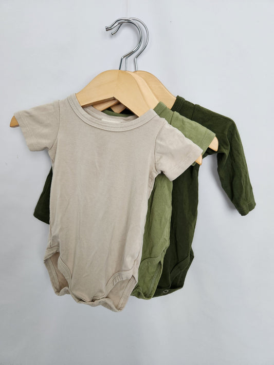 Emmie Jo 3 Pack Bamboo Onesies • 0-6 months