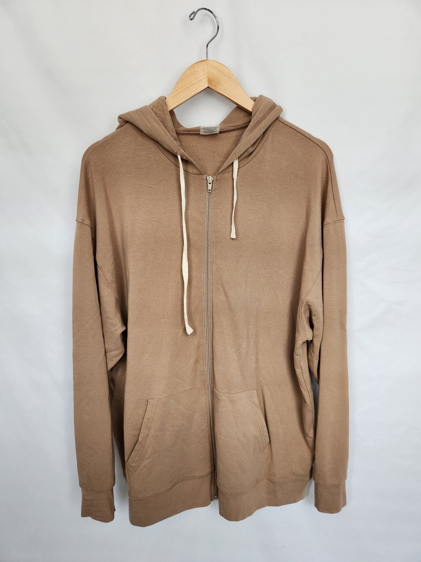 Jax & Lennon Tan Zip Up Hoodie • X-Large