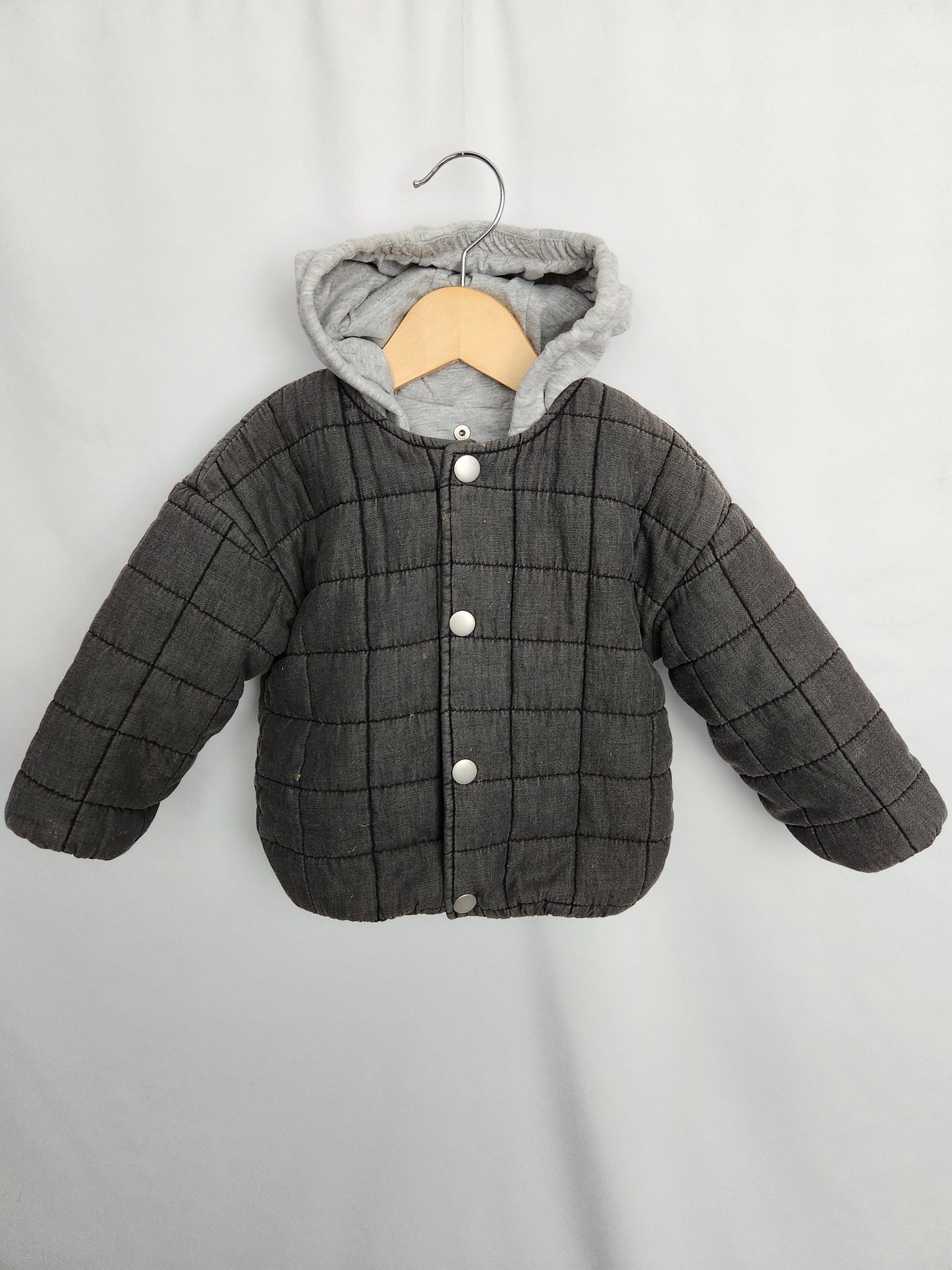 H&M Grey Quilted Jacket • 18-24 months