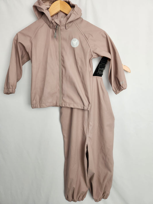Wheat Dusty Rose Rain Coveralls and Jacket • 3 years