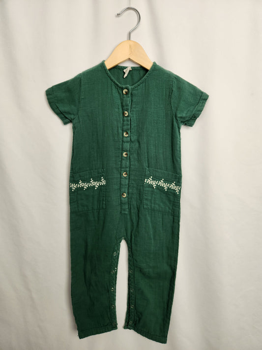 Kate Quinn Organic Muslin Cotton Snap Romper • 2T