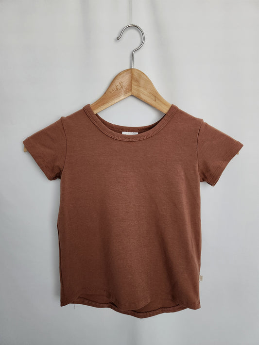 NEW Jax & Lennon Raw Umber Basic Tee • 3-4 years
