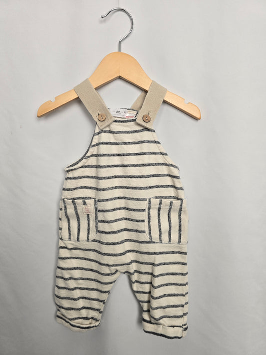 Zara Striped Romperalls • 6-9 months