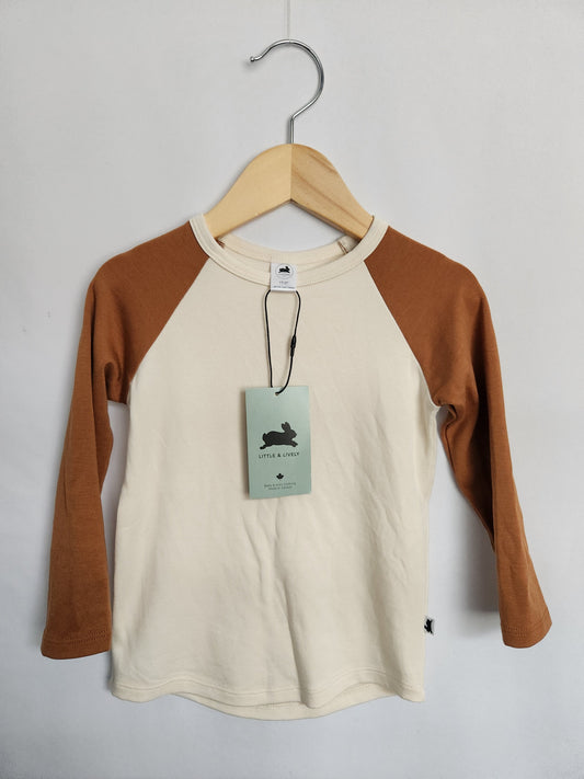 NEW Little & Lively Raglan Shirt • 1-2 years