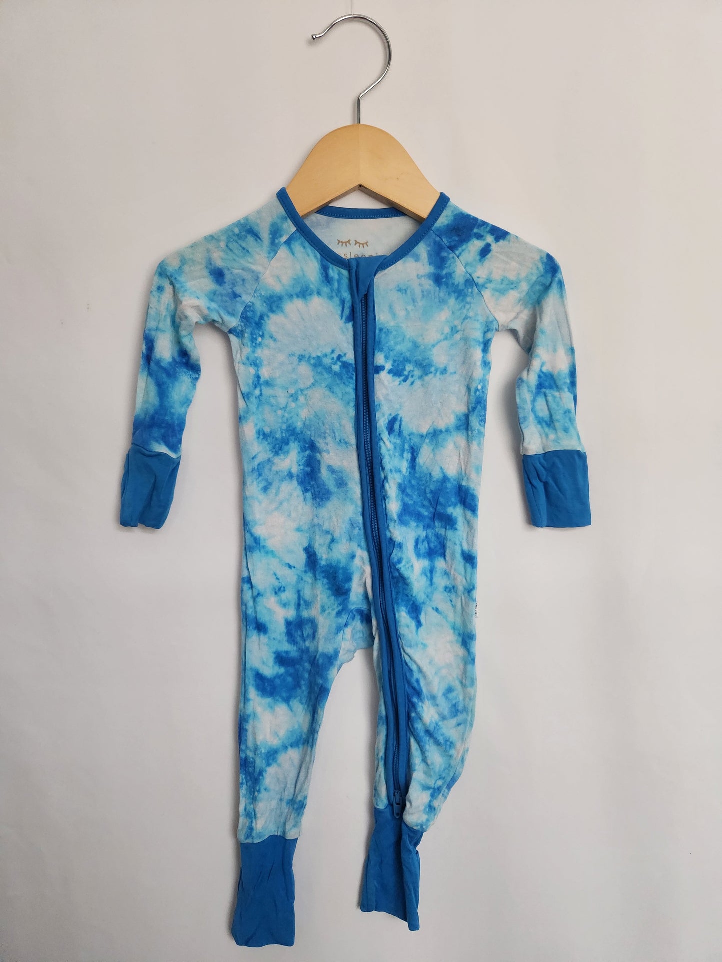 Little Sleepies Blue Tie-dye Zipper Sleeper • 0-3 months