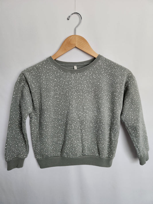 Rylee + Cru Sage Speckled Crewneck • 8-9 years