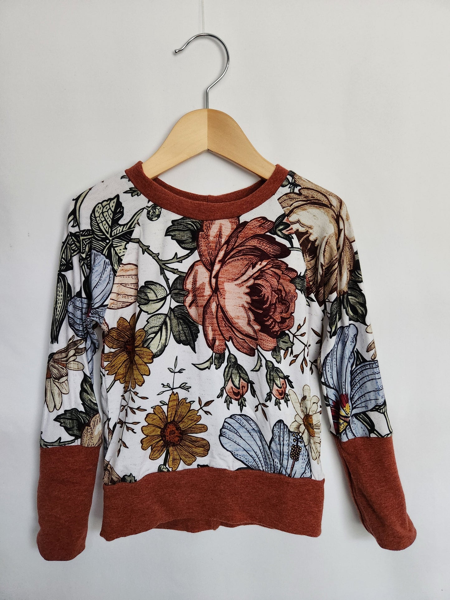 Little Ladz Sewing Co. Handmade Fall Floral GWM Crewneck • 1-3 years