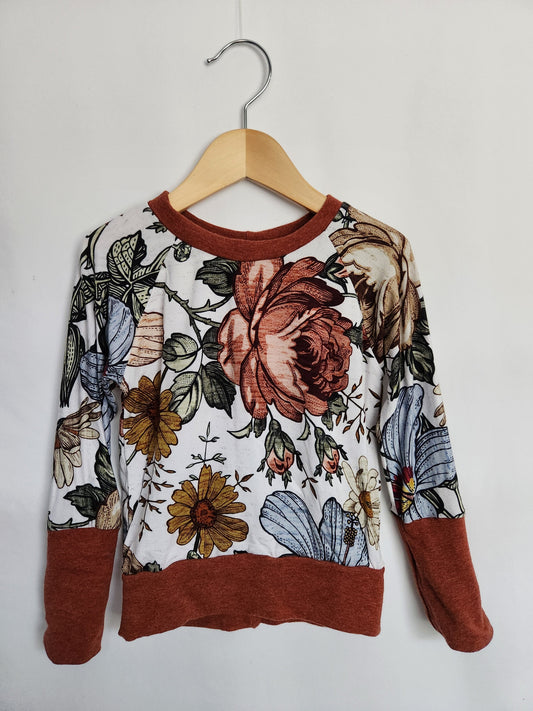 Little Ladz Sewing Co. Handmade Fall Floral GWM Crewneck • 1-3 years