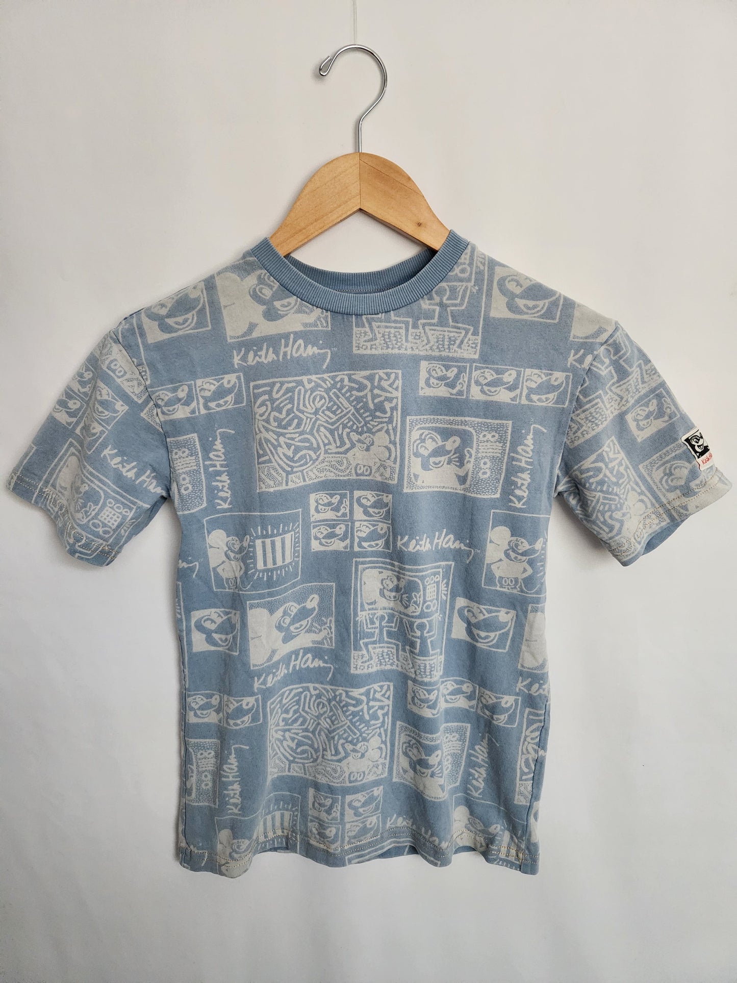H&M x Keith Haring Blue Mickey T-shirt • 8-10 years