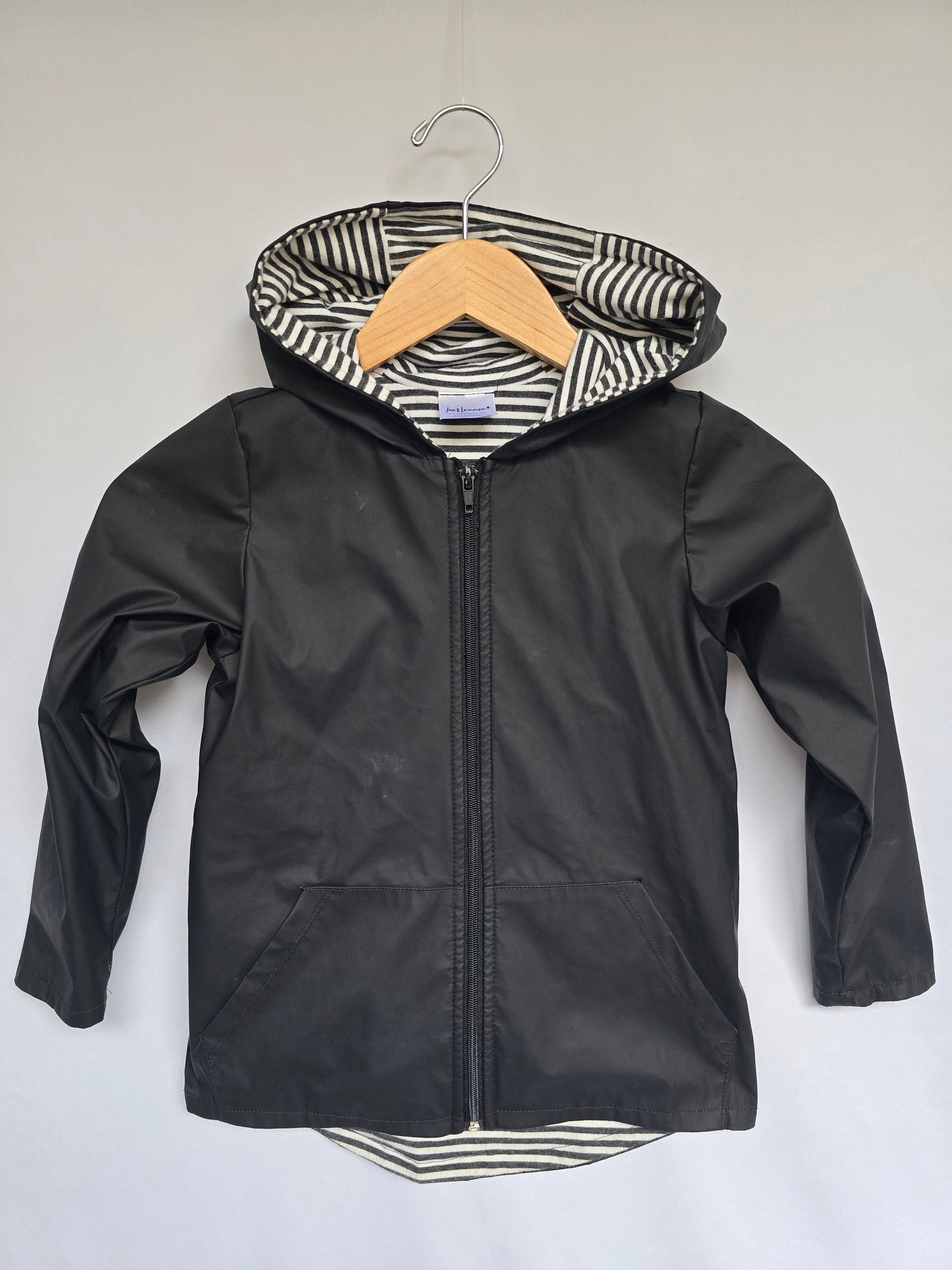 Jax & Lennon Black Jersey Lined Raincoat • 4-5 years