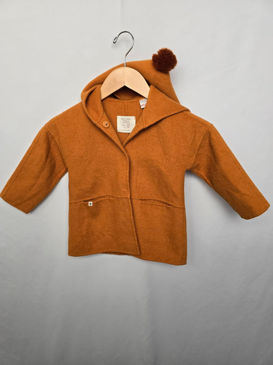 Zara Burnt Orange Pixie Hooded Coat • 2-3 years