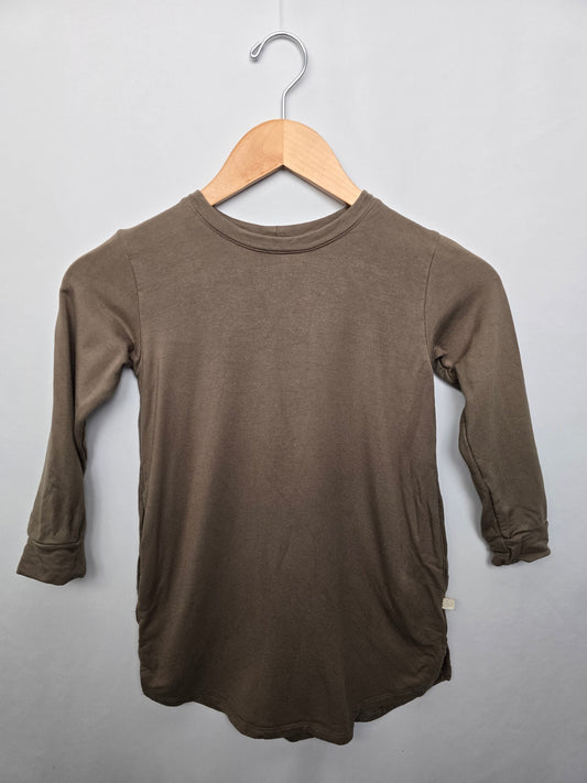 Jax & Lennon Olive Green Pocket Sweater Dress • 4-5 years