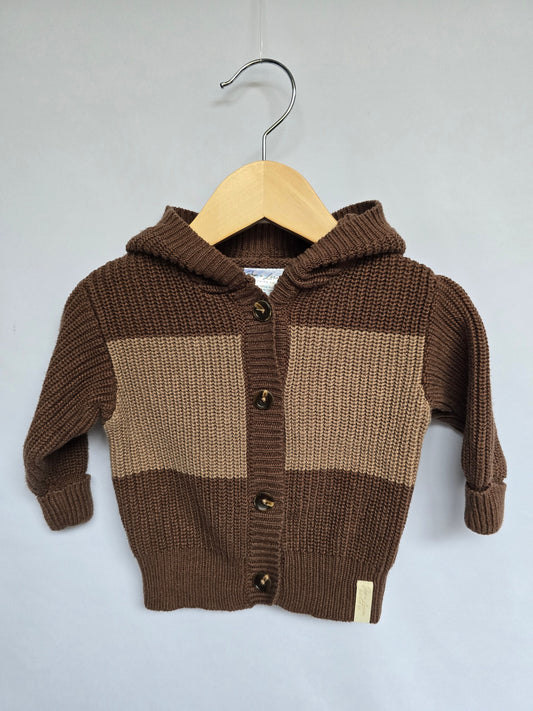 Jax & Lennon Brown Knit Cardigan • 0-12 months