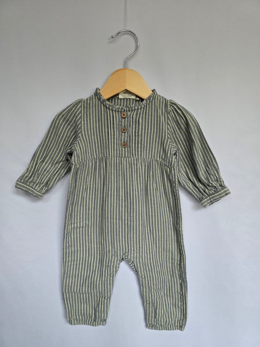 City Mouse Organic Cotton Stripe Romper • 6-9 months