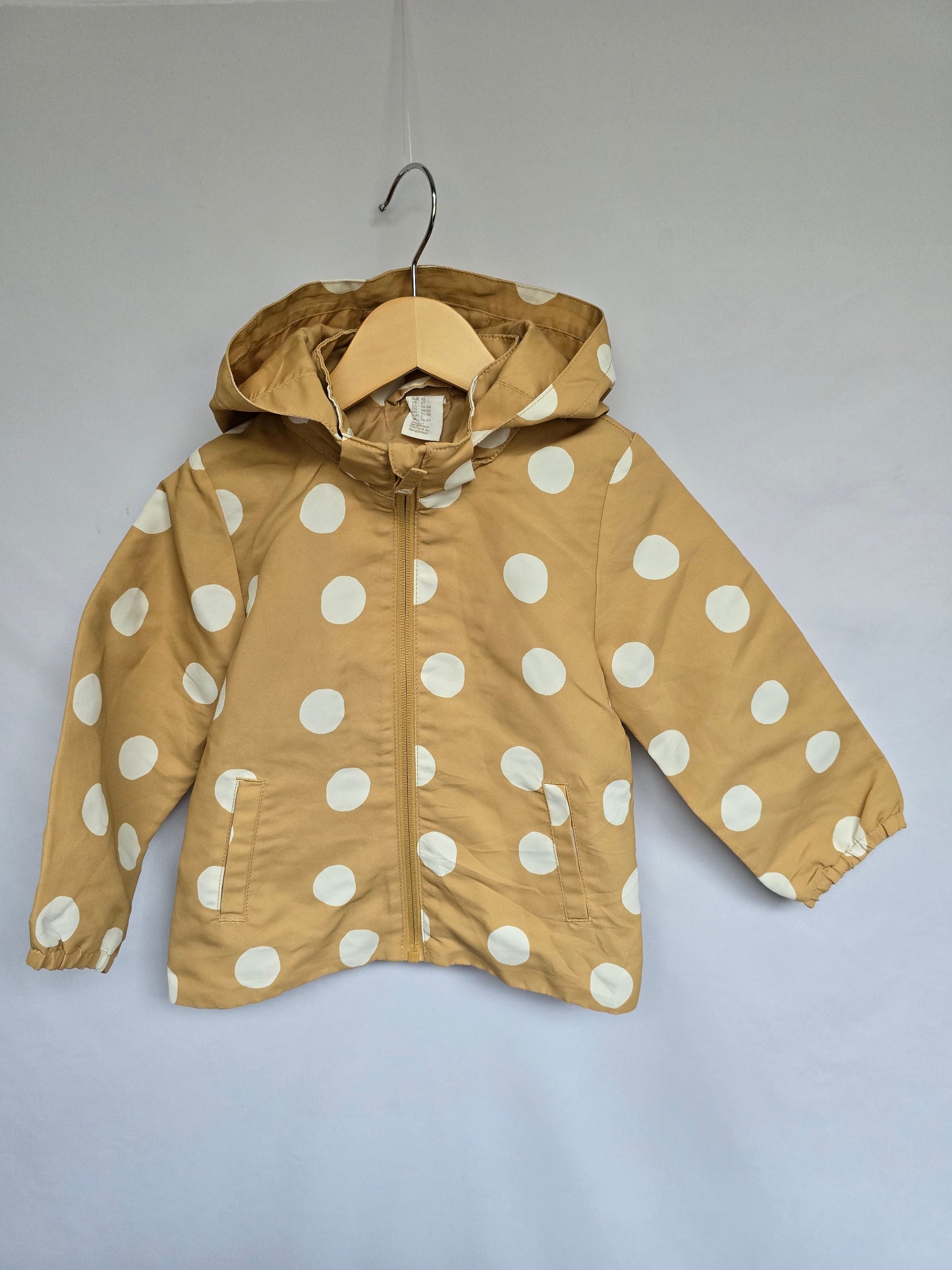 H&M Yellow Polkadot Rain Jacket • 1-2 years