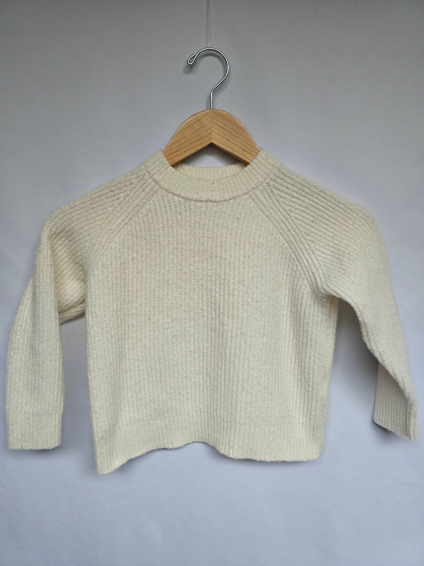 Zara Ivory Soft Knit Cropped Sweater • 6-7 years