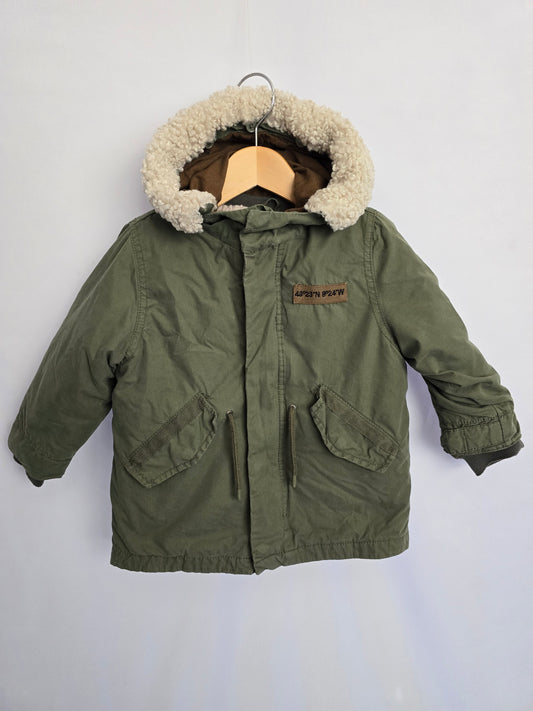 Zara Olive 2-in-1 Utility Coat • 2-3 years
