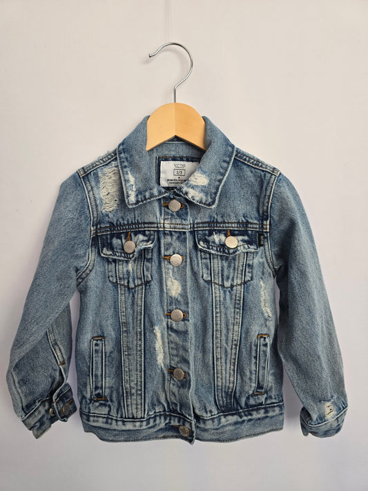 Tattrd Threads Distressed Denim Jacket • 2-3 years