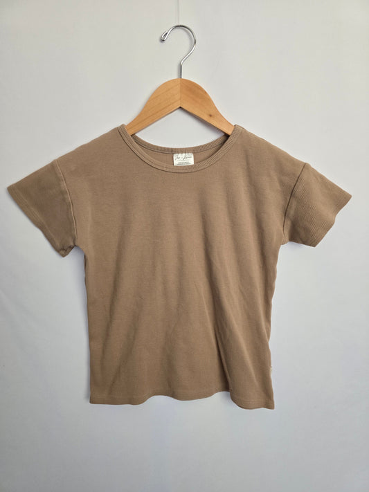 Jax & Lennon Oak Ribbed Boxy Tee • 5-6 years