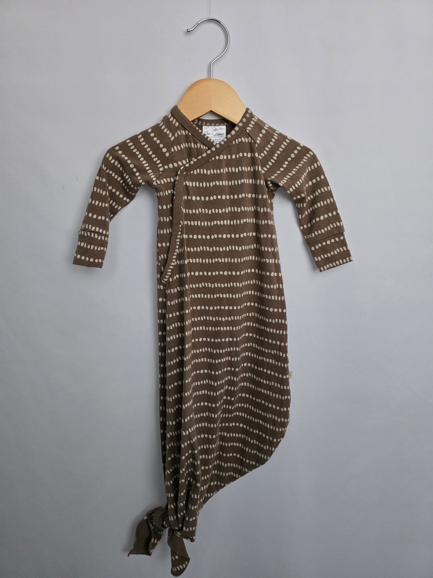 Jax & Lennon Dotted Lines Knotted Gown • Newborn