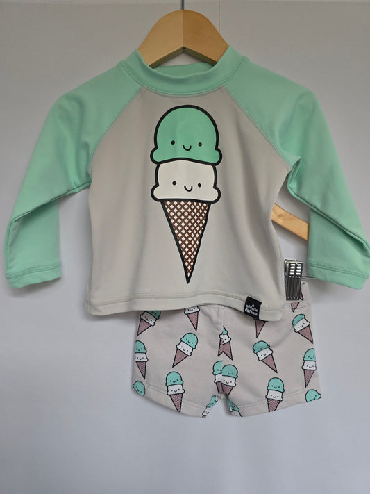 Whistle & Flute Rashguard & Shorts Set • 6-12 months