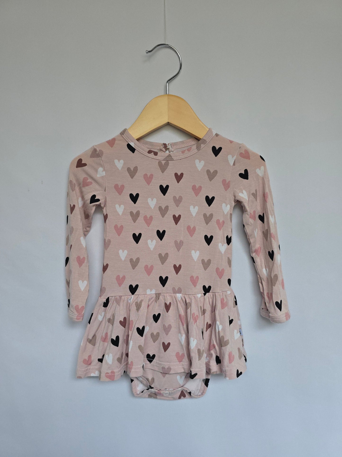 Little Bums Hearts Bamboo Twirl Dress • 12-18 months