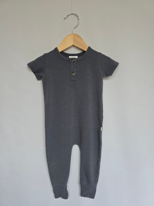 Jax & Lennon Blue Grey Tee Romper • 6-12 months