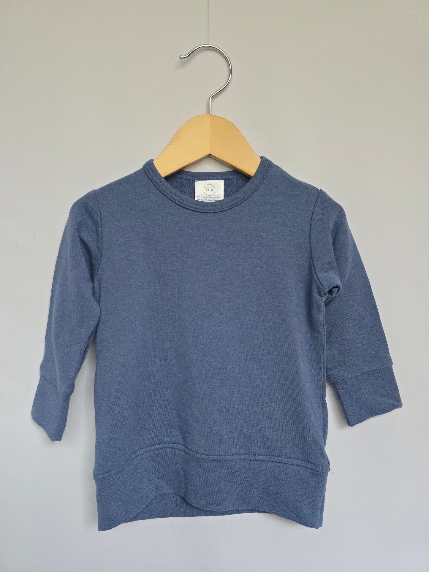 Tiny Button Apparel Blue Terry Sweatshirt • 6-12 months