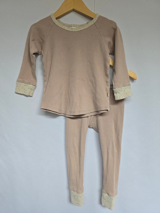 Jax & Lennon Ribbed Lounge Set *stains* • 18-24 months