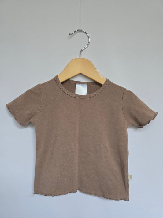 Jax & Lennon Latte Lettuce Hem T-shirt • 18-24 months